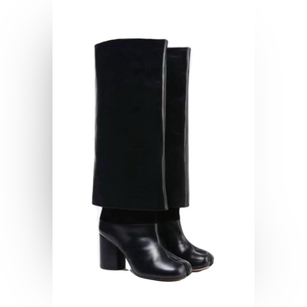 Margiela tabi trompe l’oeil tall fold over boots 36